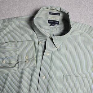 Lands' End Mens XXL 18-18.5 Traditional Fit No Iron Pinpoint Oxford Shirt